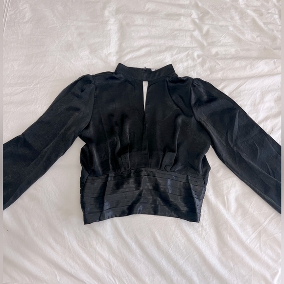 Satin crop top with open tie back - Picture 1 of 3